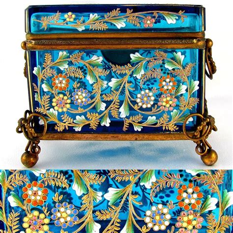 paint swirled metal casket box|Enamel Casket Box .